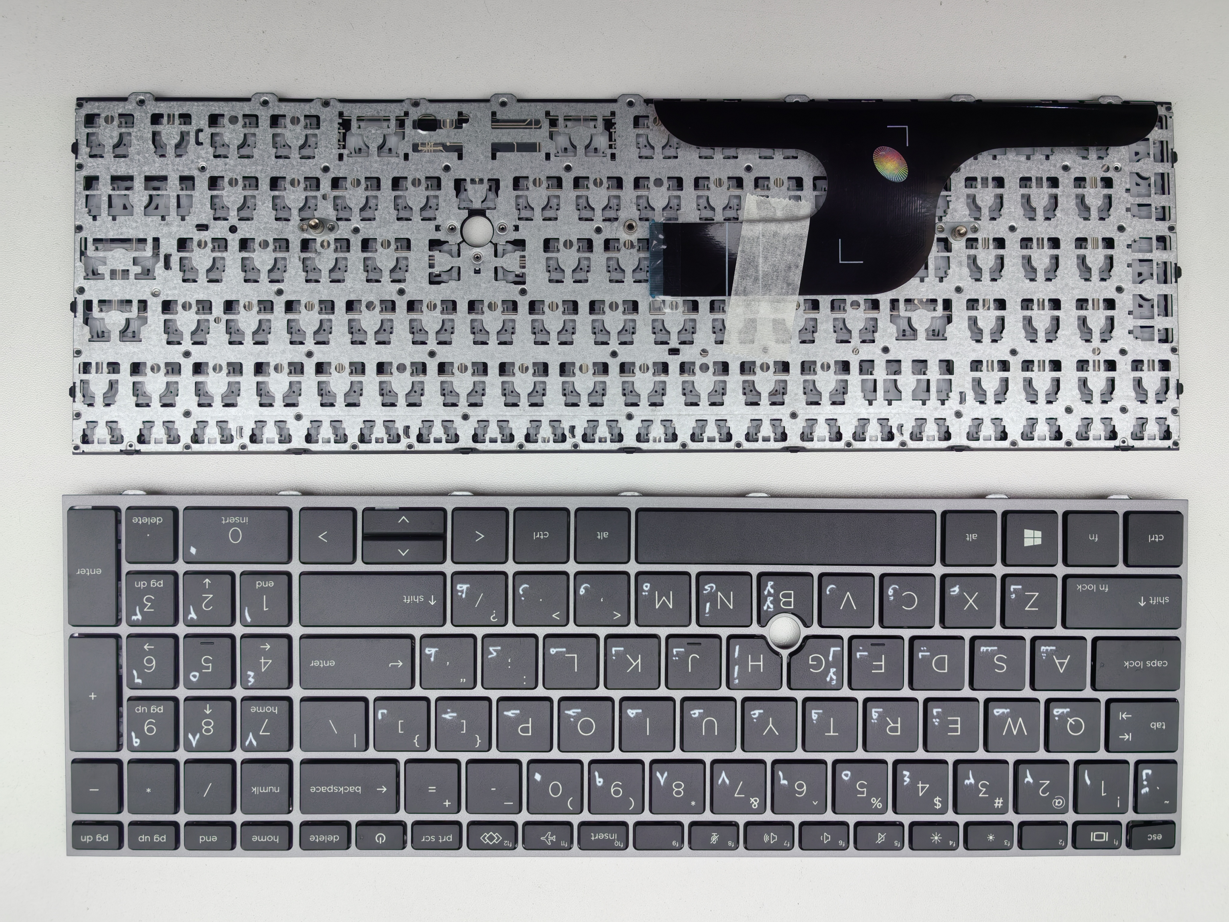 Picture of New Replacement Laptop Keyboard For HP ZBOOK15G7/ZBOOK15G8/ZBOOK Fury 15 G7 G8 SILVER FRAME BLACK With hole (OEM) AR Layout